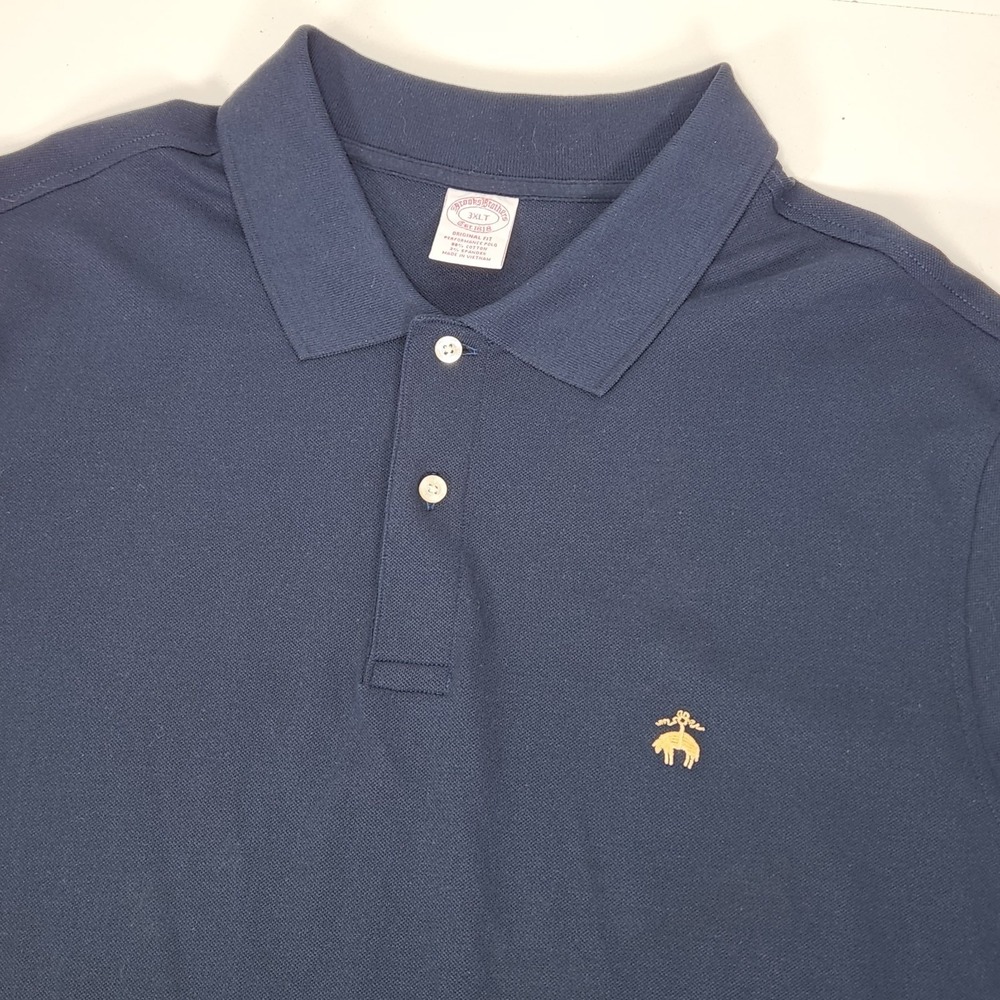 Brooks Brothers 1818 Performance Polo Navy Blue Short Sleeve Shirt Size 3XLT - Picture 2 of 10